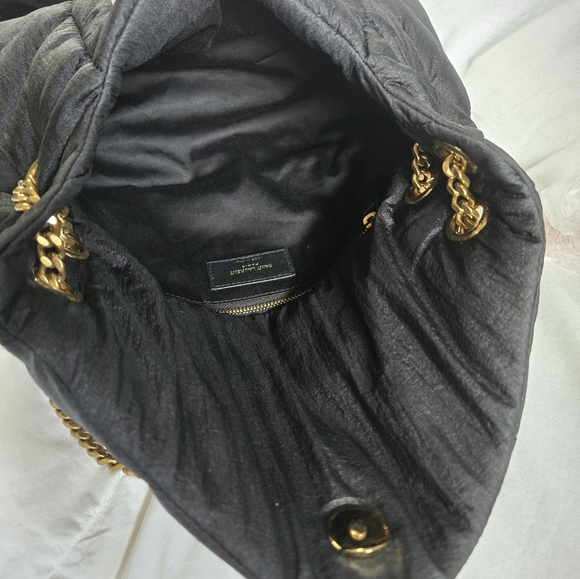 Saint Laurent Black Quilted Nylon Small Loulou Puffer Chain Bag NWT - Picture 10 of 14